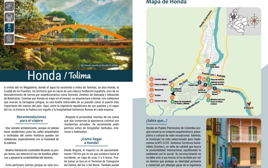 Honda, Tolima, destacado como uno de los Tesoros de Colombia en la guía especial de FONTUR y el Ministerio de Comercio, Industria y Turismo